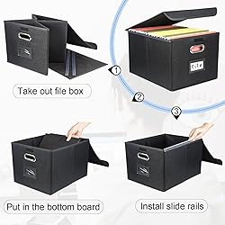 Desihum Collapsible File Organizer Box, filing
