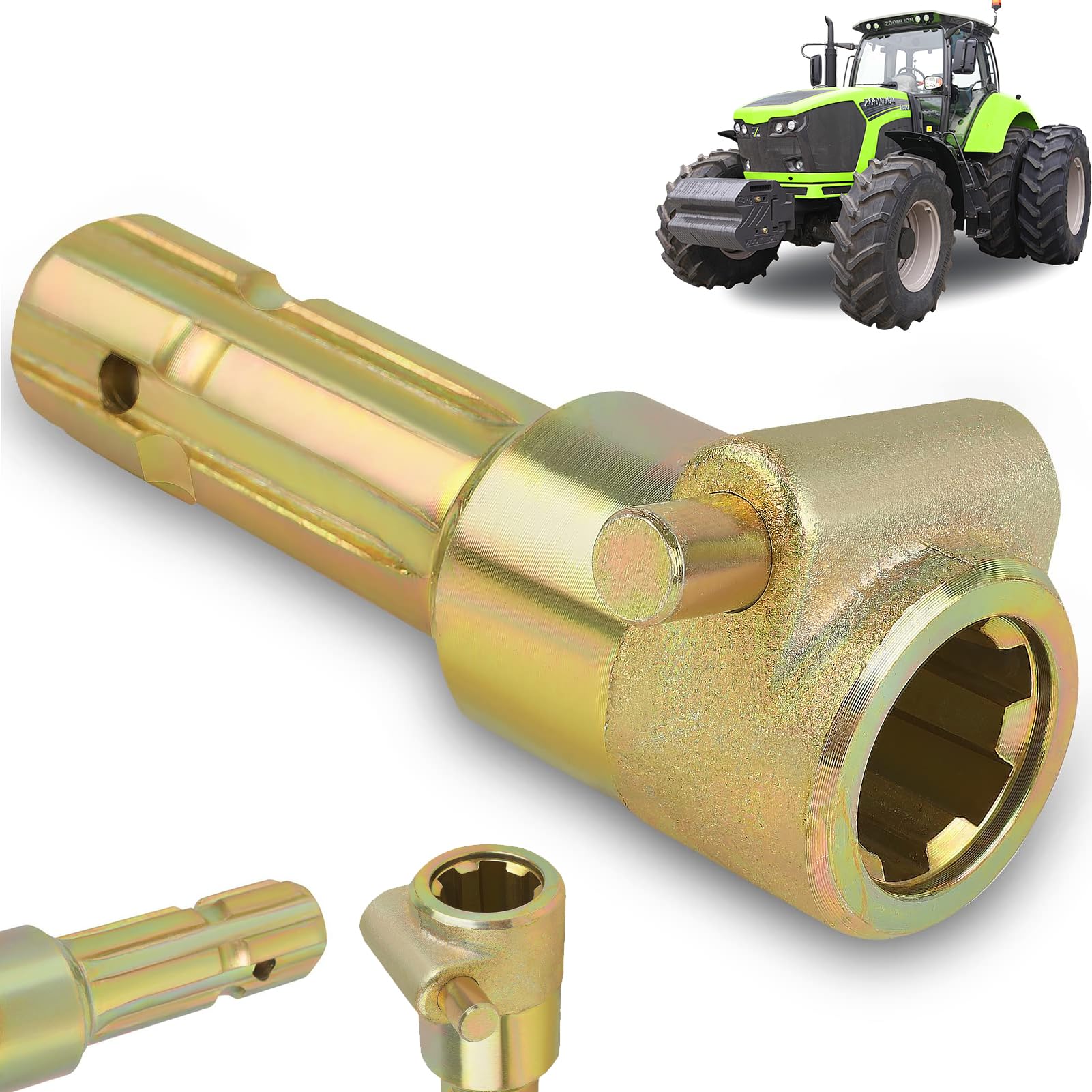 New Upgraded PTO Extender Adaptor, 1-3/8inch + 6 Spline Female, 1-3/8inch + 6 Spline Male, for Tractors with Up to 70 Horsepower