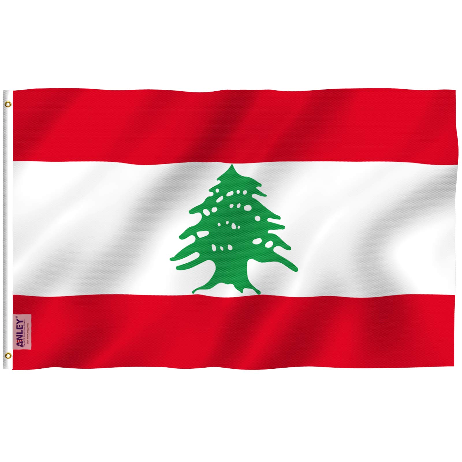 ANLEY Fly Breeze 3x5 Feet Lebanon Flag - Vivid Color and UV Fade Resistant - Canvas Header and Double Stitched - the Lebanese Republic Flags Polyester with Brass Grommets 3 X 5 Ft