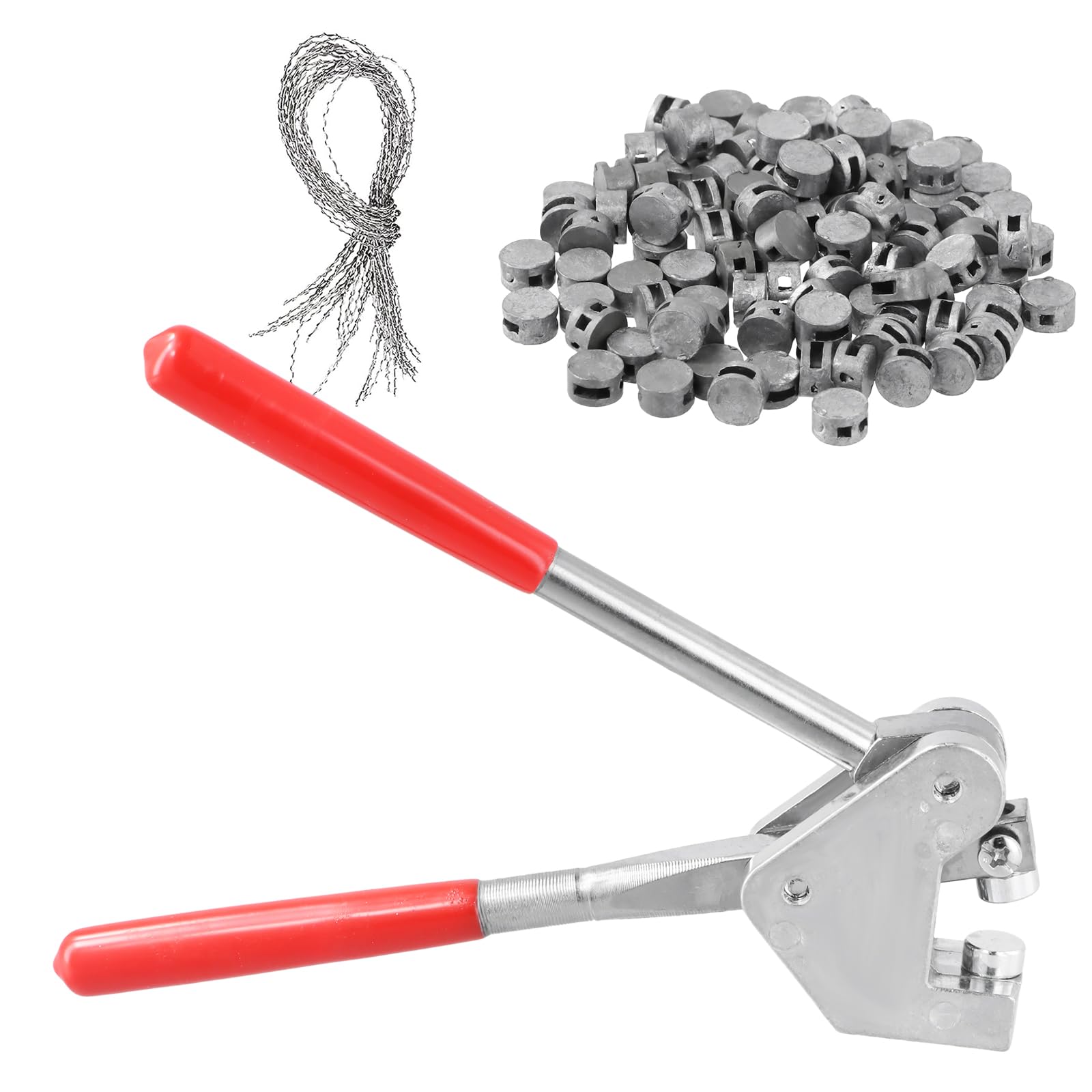 Pagezol Lead Seal Plier, Electric Meter Seals and Crimp Tool, 1 Sealing Pliers, 100 Seals 8mm, 100 Seal Wires 150mm