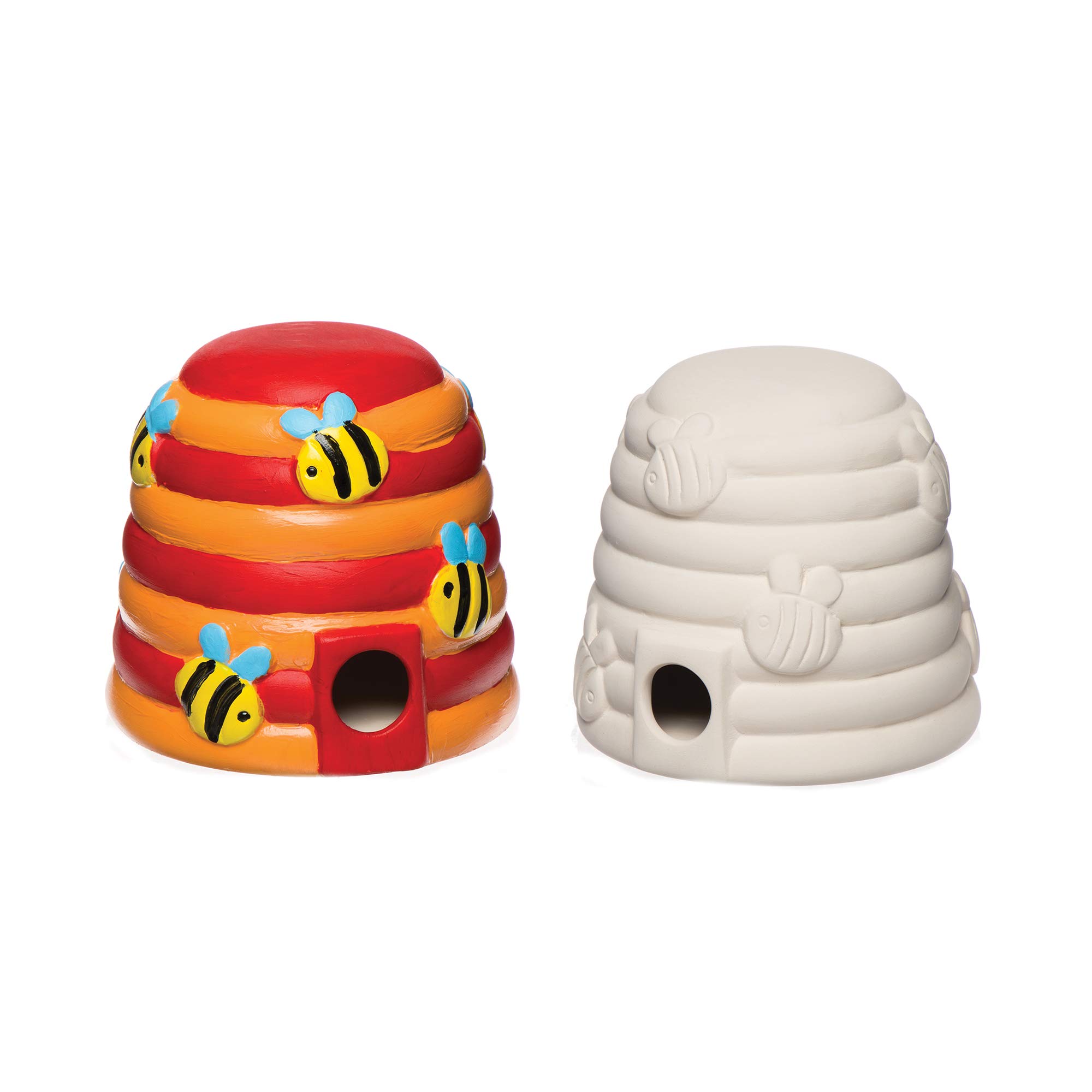 Baker Ross Ceramic Bee House for Kids to Paint, Personalise and Display (Box of 2) , Assorted , AR415