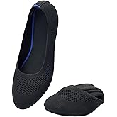 Puxowe Women’s Ballet Flat Shoes Round Toe Knit Slip On Ballerina Walking Flats Dress Shoes for Women