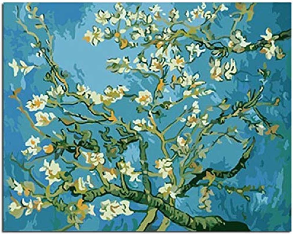 ygghj Paint By Numbers Diy Famous Painting Branches Of An Almond Tree In Blossom Painting By Number Picture By Number Digital Oil Painting 40X50Cm