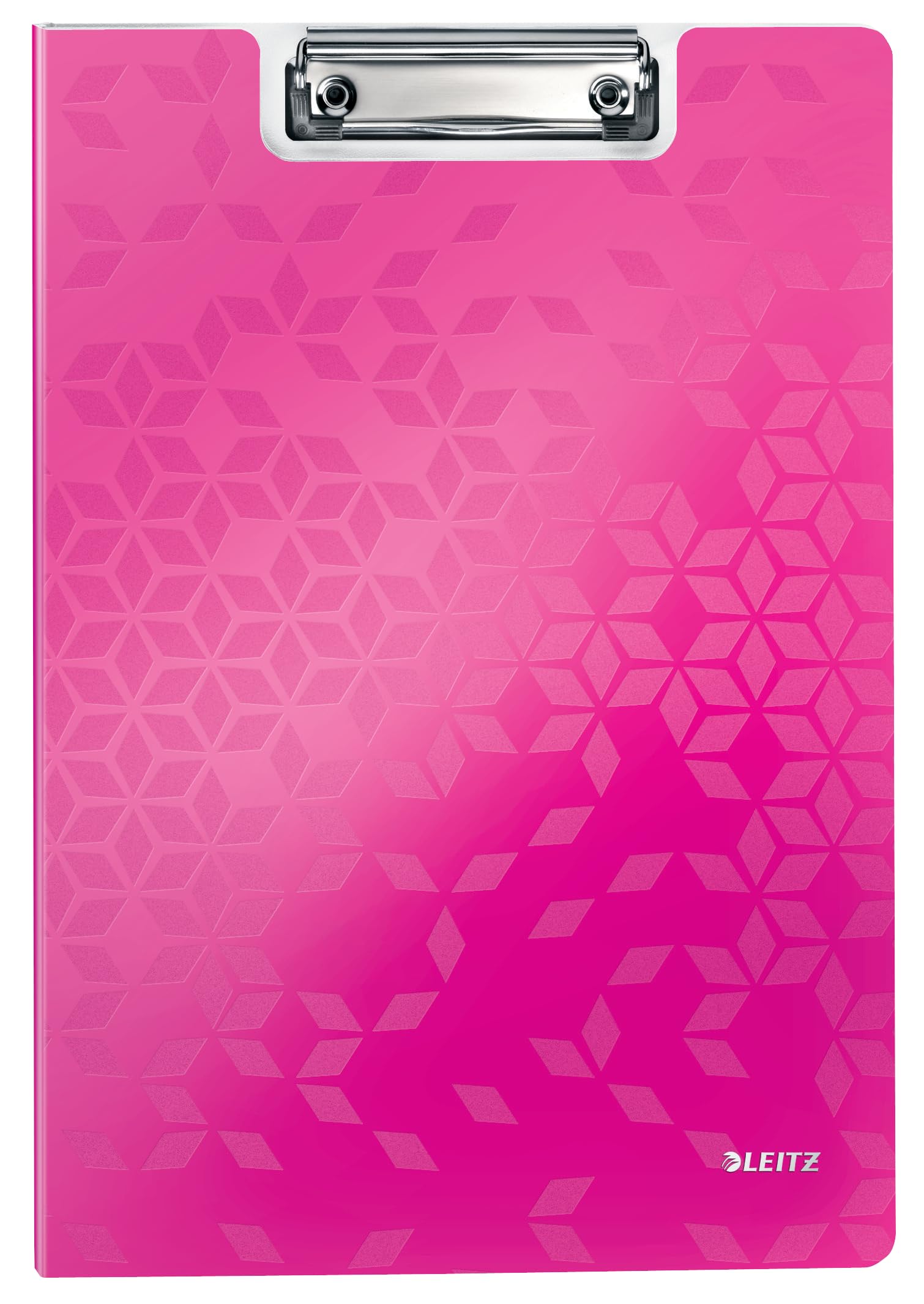 Leitz A4 Clipfolder with Cover, Lightweight Polyfoam, WOW Range, Metallic Pink,41990023