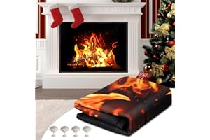 CADARA Magnetic Fireplace Cover, Fireplace Blocker Blanket Stops Overnight Heat Loss, Adjustable Fireplace Draft Stopper Save Energy, Fireplace Insulation 33" W x 29" H