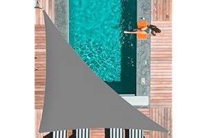 Sunal Triangle Sun Shade Sails 10'x13'x16', Outdoor Waterproof Shade Sail, 95% UV Blocking Sun Shade Canopy with 3 Free Nylon