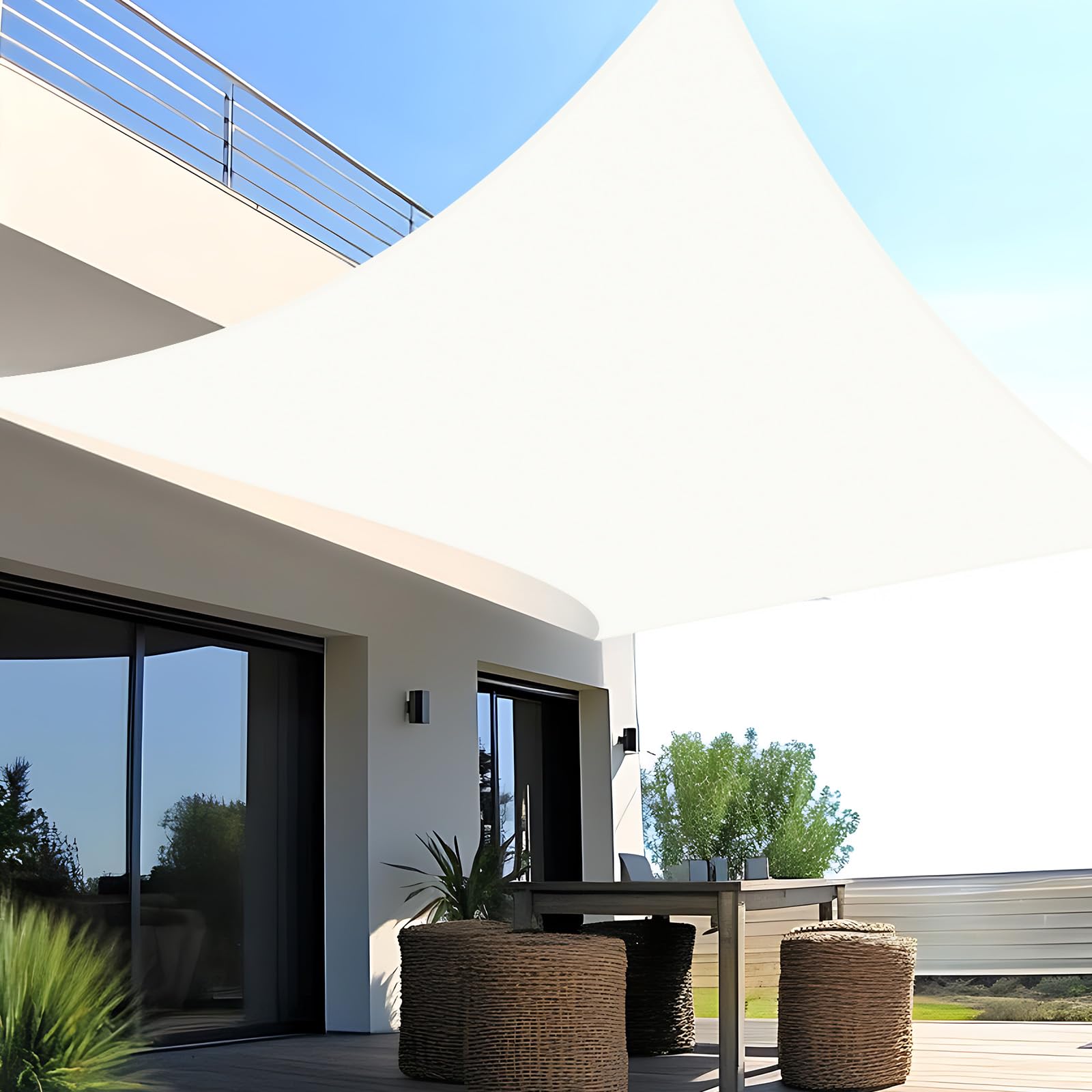 SUNNY GUARD Sun Shade Sail Rectangle 2x3m Waterproof UV Block for Garden Outdoor Patio - Cream