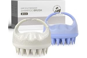 Sndyi Scalp Massager Shampoo Brush, 2 Pcs Scrubber With Soft Silicone Bristles, Exfoliator for Dandruff Removal, Hair Growth,