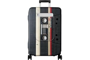 Slohif Luggage Cover for Suitcase Tsa Approved Protector - Luggage Sleeve Large Suit Case Cover Travel Stretch Baggage Case Protective Washable Fit 21-23 Inch Black Tape S