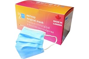 Aurelia - Level 2 - Disposable Made in Canada Face Masks - 50 Units, 3 Ply Layer (50 Count)