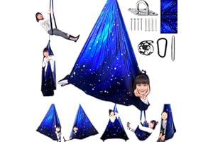 HICAMER Sensory Swing for Kids Indoor and Outdoor Therapy Cuddle Swing Snuggle Hammock Chair Holds up to 300 lbs with Hardware Hanger Kit For Aspergers Autism ADHD