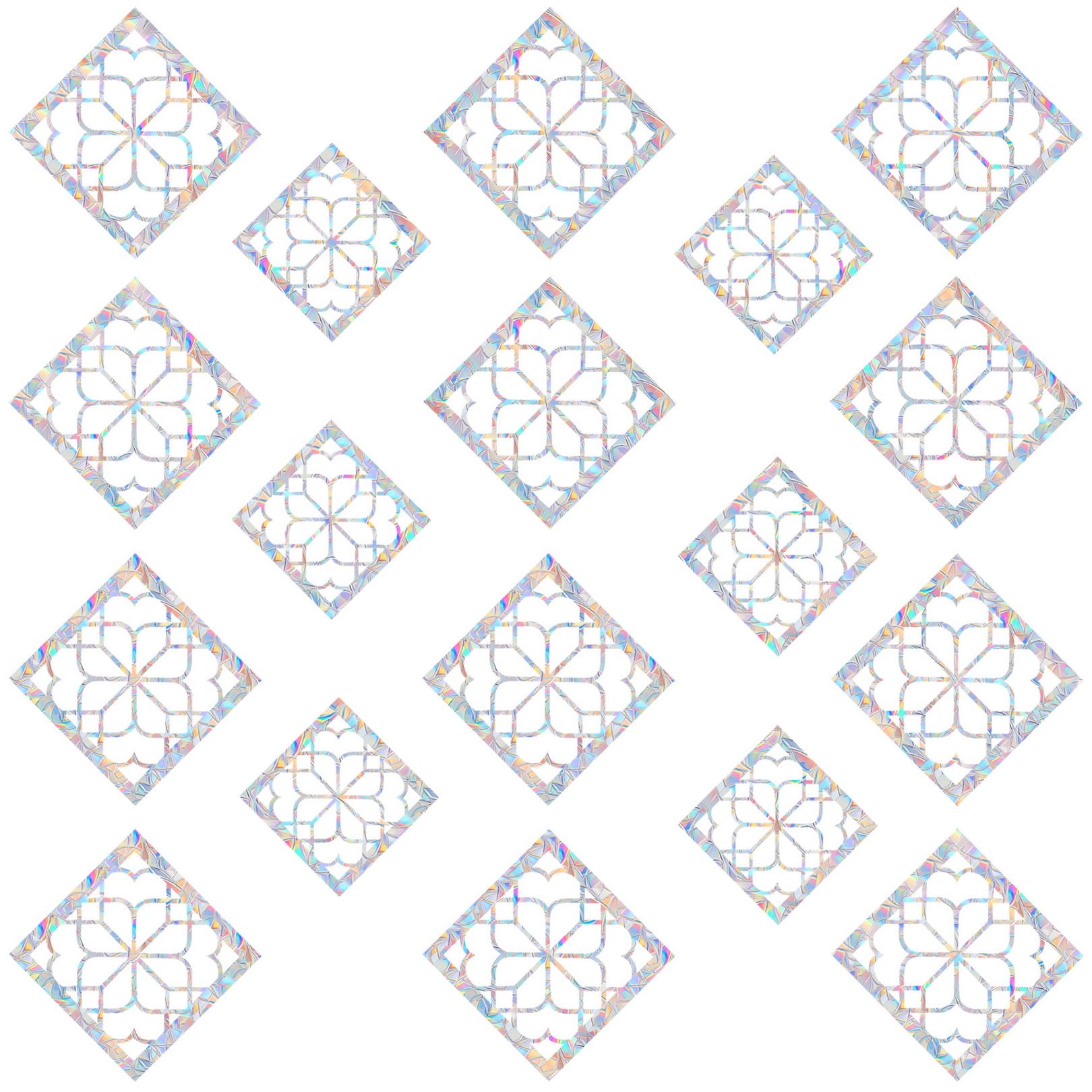 Photo 1 of 18 pcs Window Decals for Bird Strikes - Anti-Collision Window Decals to Save Birds from Window Collisions,Non Adhesive Reusable Vinyl Rainbow Window Stickers