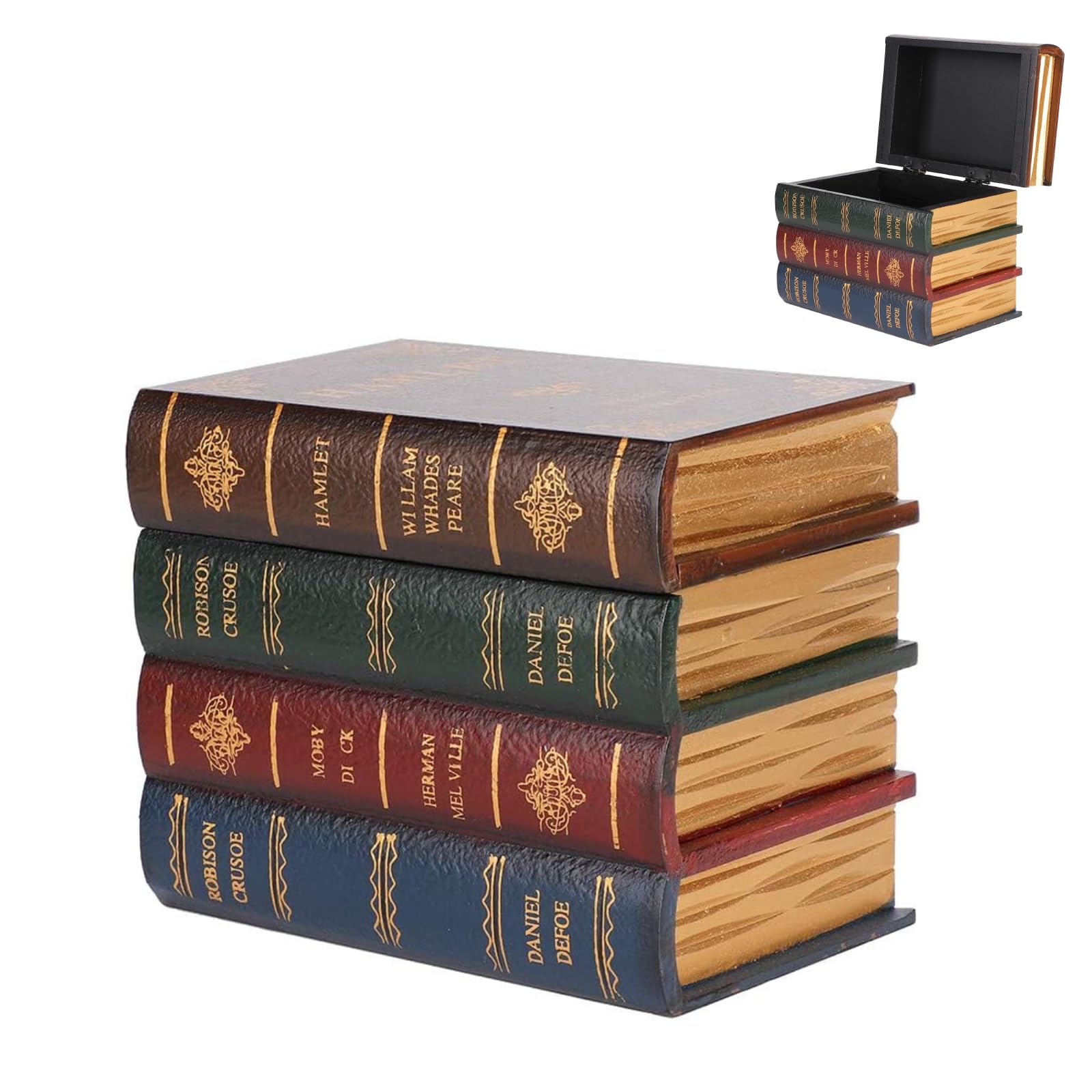 Faux Book Box Vintage Large Jewelry Storage Organizer Decorative Container for Accessories and Keepsakes
