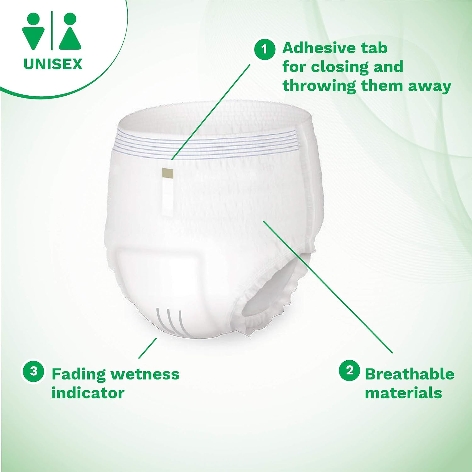 Absorbeo - Pants Plus - Unisex Elasticized Absorbent Underwear for Moderate Incontinence Size L (14 pieces/pack) - Image 5