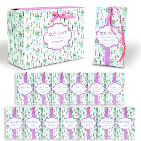 Scentorini Scented Sachet 14 Pack Lavender Fragrance Sachets For