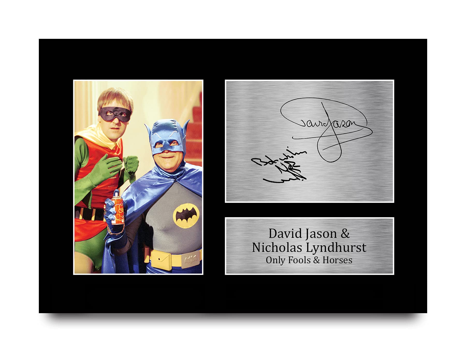 HWC Trading David Jason and Nicholas Lyndhurst Gift Signed A4 Printed Autograph Only Fools and Horses Gifts Del Boy Rodney Trotter Print Photo Picture Display