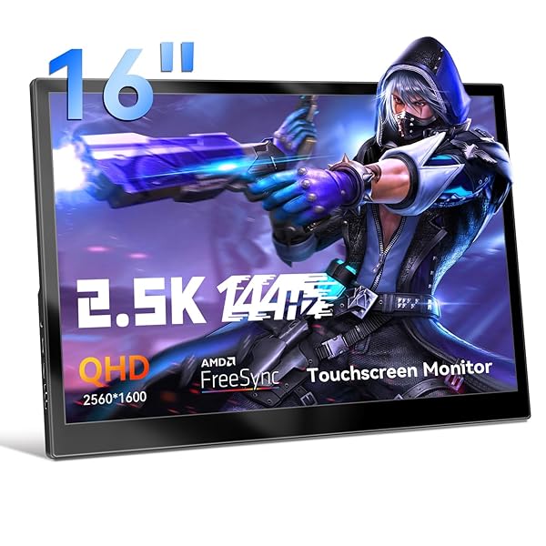 TOUCHSCREEN PORTABLE GAMING MONITOR 16 INCH QHD 2.5K(2560X1600)...