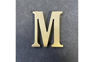 BWRMHME 2.6Inch Soild Brass Sticker English Letters, Metal Alphabet Letters Ornament, Wall Self Adhesive Letters and Numbers, House Address Signage, Door Numbers, letters Decor Hardware (Letter M)