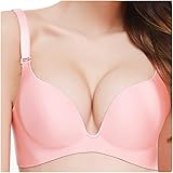 SEA BBOT Women Wireless Push Up Bra Seamless Deep V Soft Padded Everydays Bra