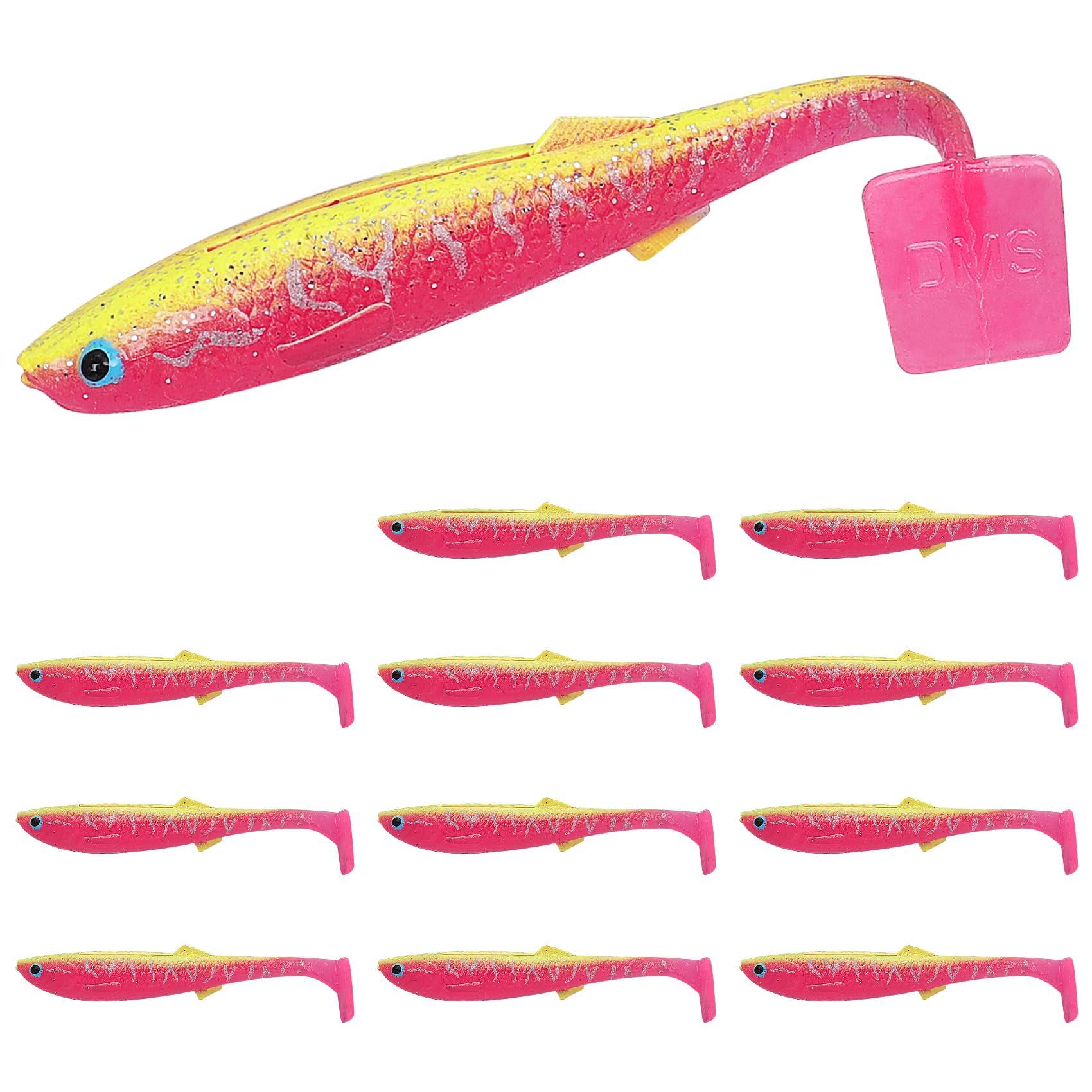 TRUSCEND Hand Made Soft Fishing Lures 12PCS, Paddle