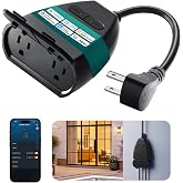 Linkind Matter Outdoor Smart Plug, Works with Alexa, Apple Home,Google Home | IP65 Waterproof, Timers & Schedules, 2 Independ