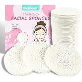 60-Count Compressed Facial Sponges|100% Natural Kickleen Cellulose Cosmetic Spa Sponges for Daily Facial Cleansing|Makeup and Mask Removal | Exfoliating | Skin Massage | Pore Exfoliation(White)