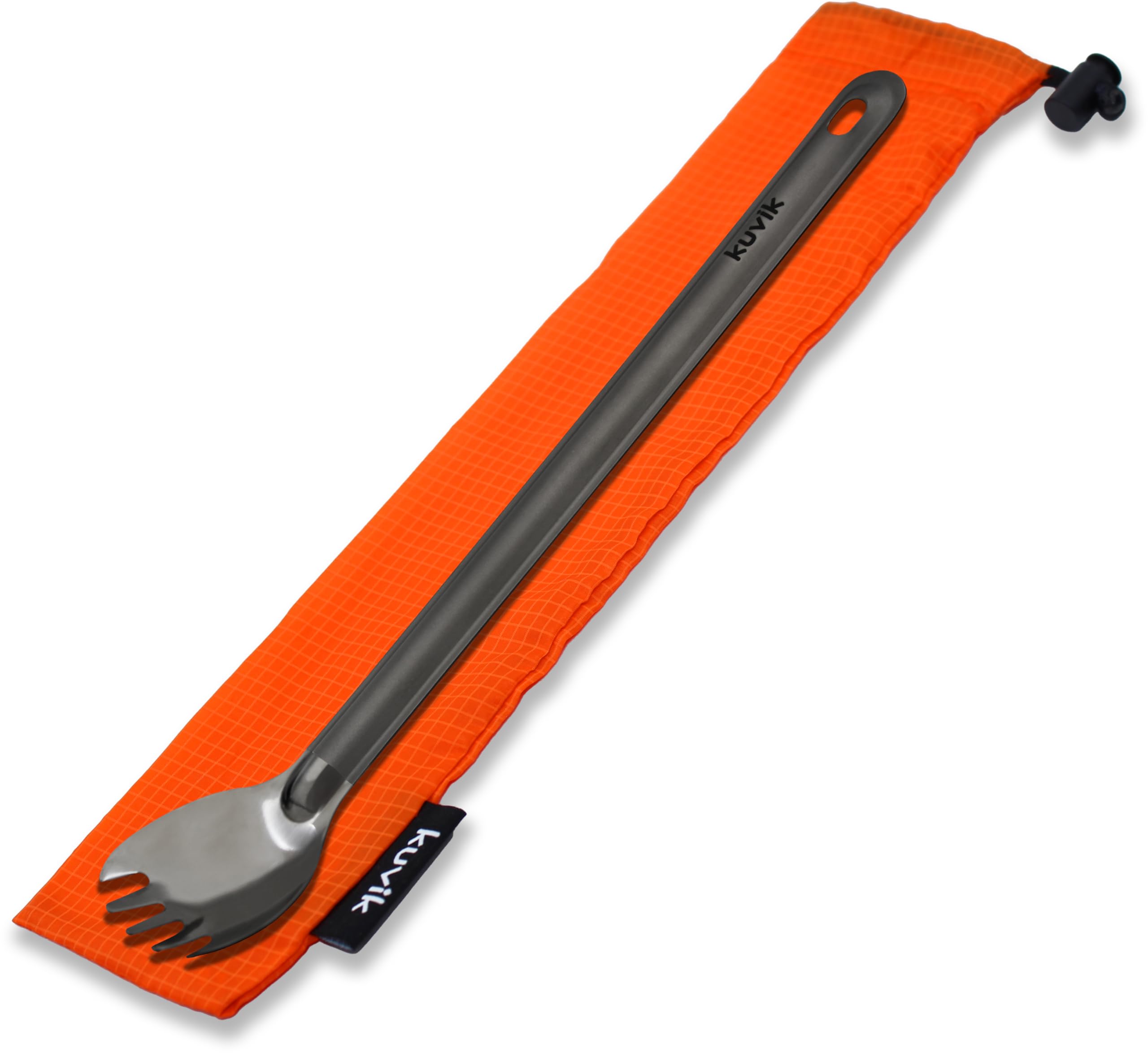 Photo 1 of Kuvik Titanium Long Handle Spork - Ultralight and Compact for Camping and Hiking