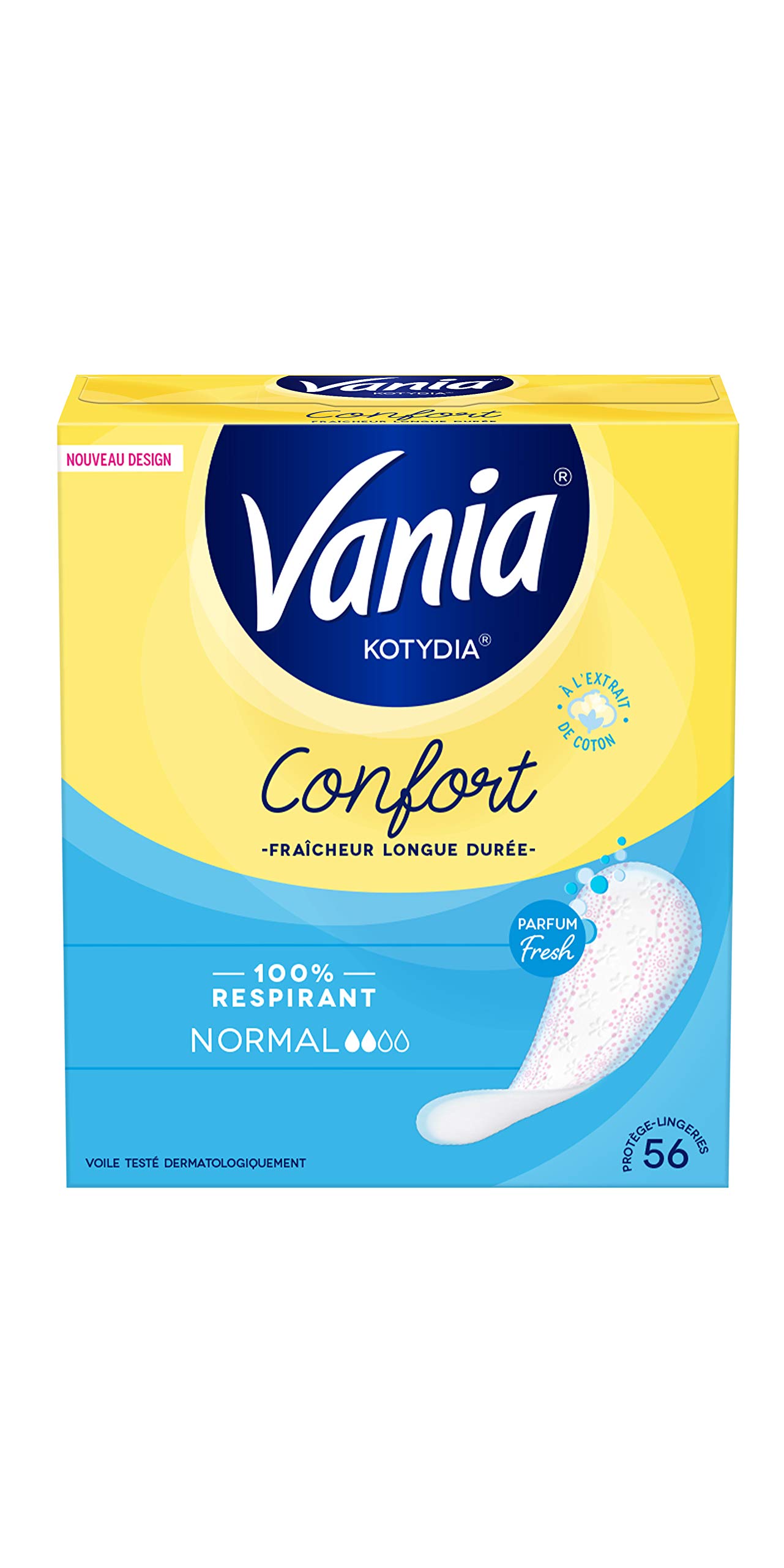 Vania | Nappy Liners Comfort Normal Fresh Fragrance (Box of 56 Pieces) – 100% Breathable and Comfortable Lingerie Liners – Hygienic Protection with Perfect fit and Optimal Hold
