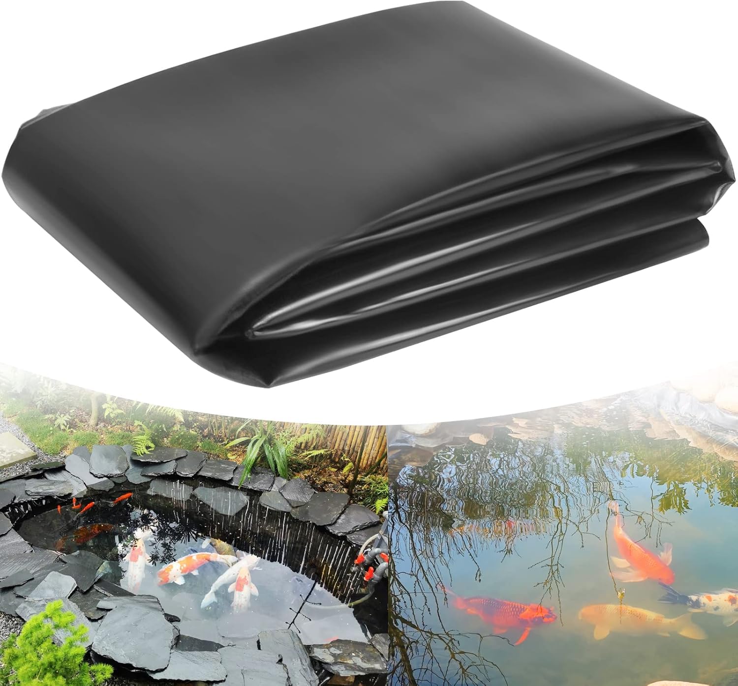 Storystore Pond Liner, 2mx3m Preformed Pond Liner HDPE Black Heavy Duty Underlay Garden Membrane Pond Lining for Fish Pond Landscaping, Garden Pool, Water Feature Streams Fountains