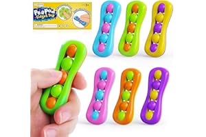 LESONG Fidget Sensory Toys for Kids: 6 Pack Colorful Finger Spinner Toys - Stress Relief ADHD Tools for Kids with Autism - Quiet Desk Fidgets for Anxiety Classroom - Gifts Christmas Stocking Stuffers