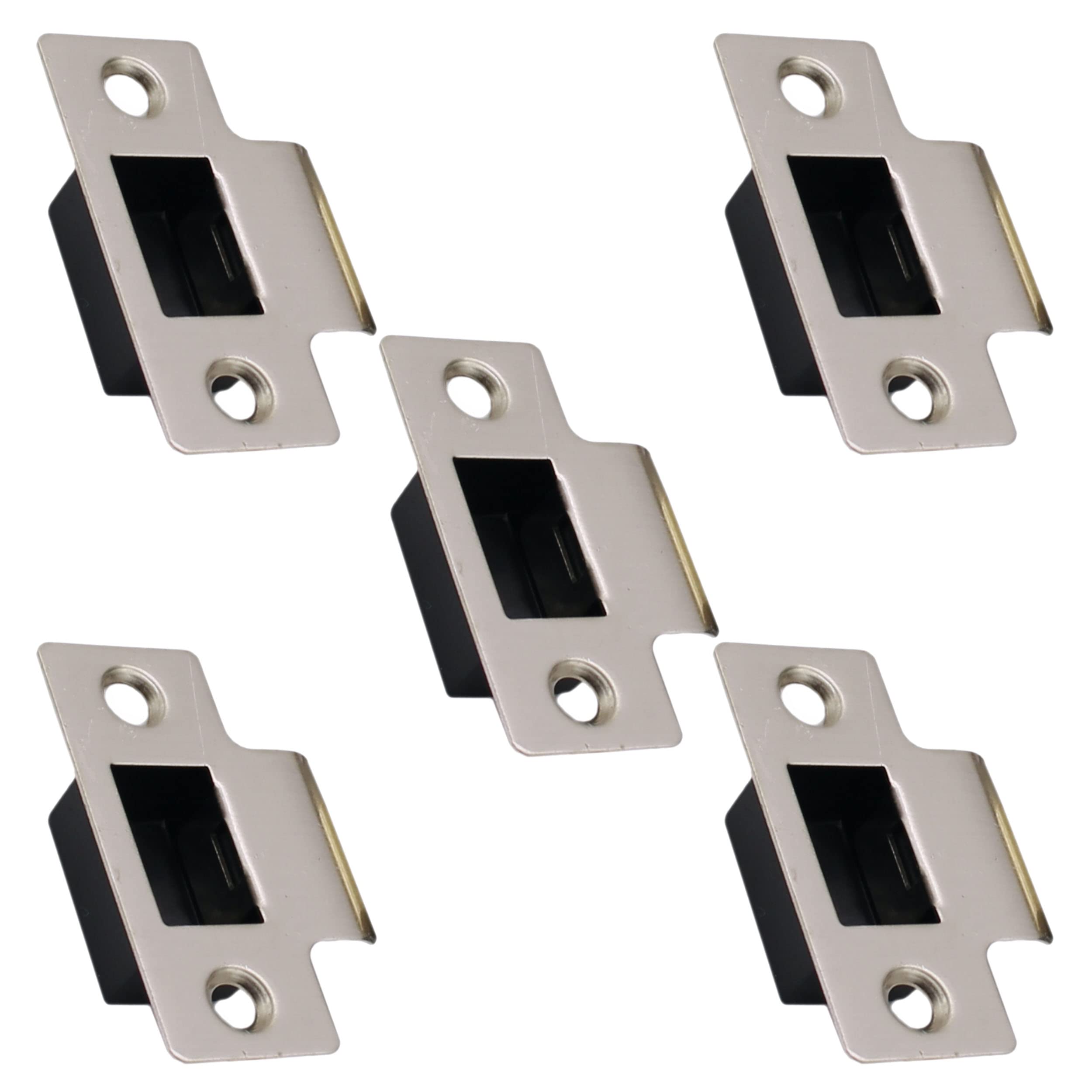 Strike Plate Satin Nickle Latch Door Frame + Dust Box + Matching Screws (5)