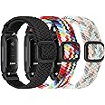 3 Packs Elastic Braided Bands Compatible with Fitbit Inspire 3/Inspire 2/Inspire HR/Inspire/Ace 3/Ace 2, Adjustable Stretchy Bands Elastic Sport Wristbands for Fitbit Inspire 3/2 for Women Men