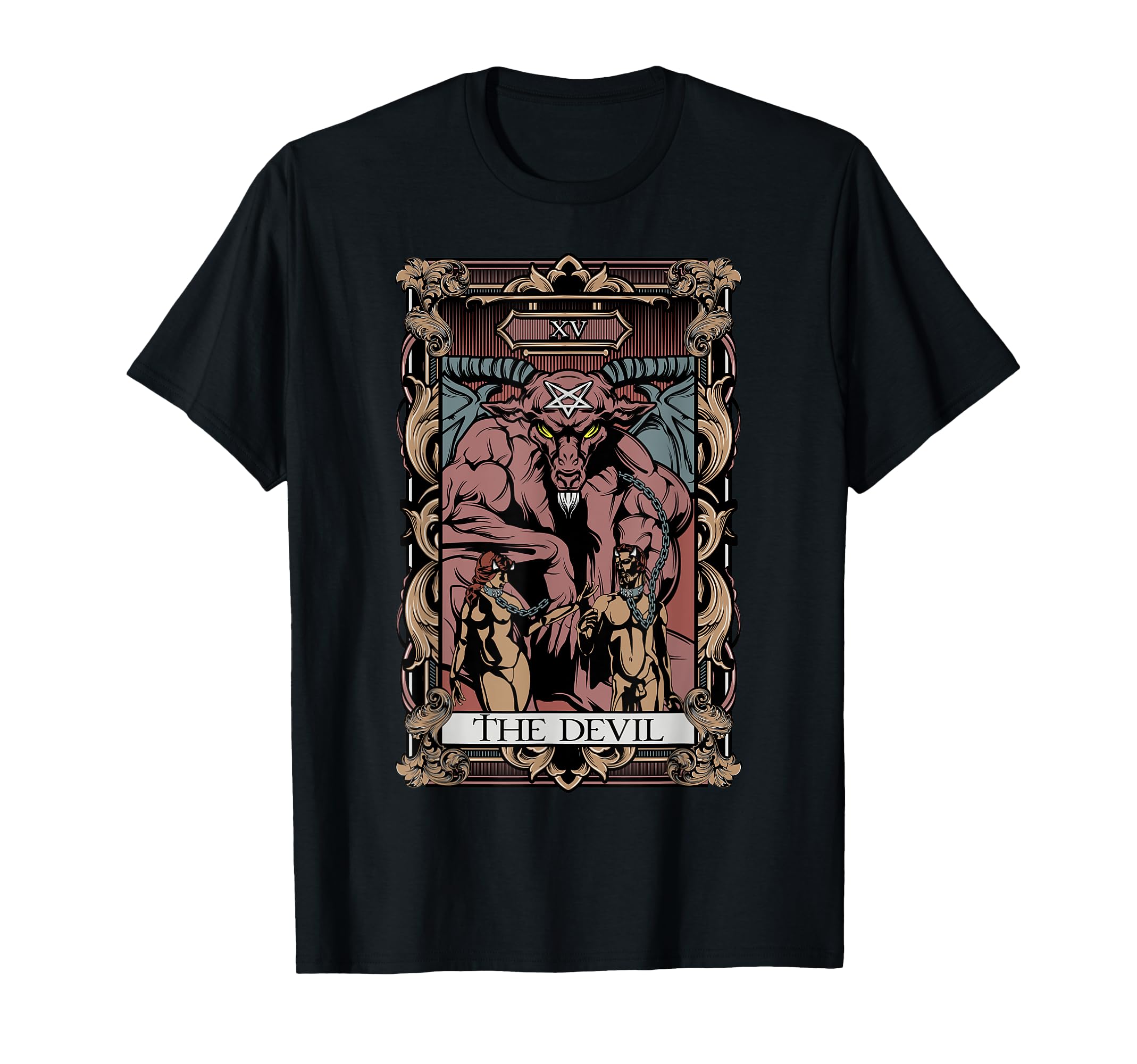 Tarot Card The Devil Baphomet Gothic Occult Witchcraft Scary T-Shirt
