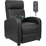 Furniwell Recliner Chair Massage Home Theater Seating Wing Back Pu Leather Modern Single Living Room Reclining Sofa with Foot