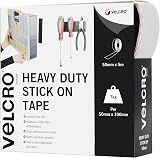 VELCRO Brand Heavy Duty Stick On 50mm x 5m White Tape