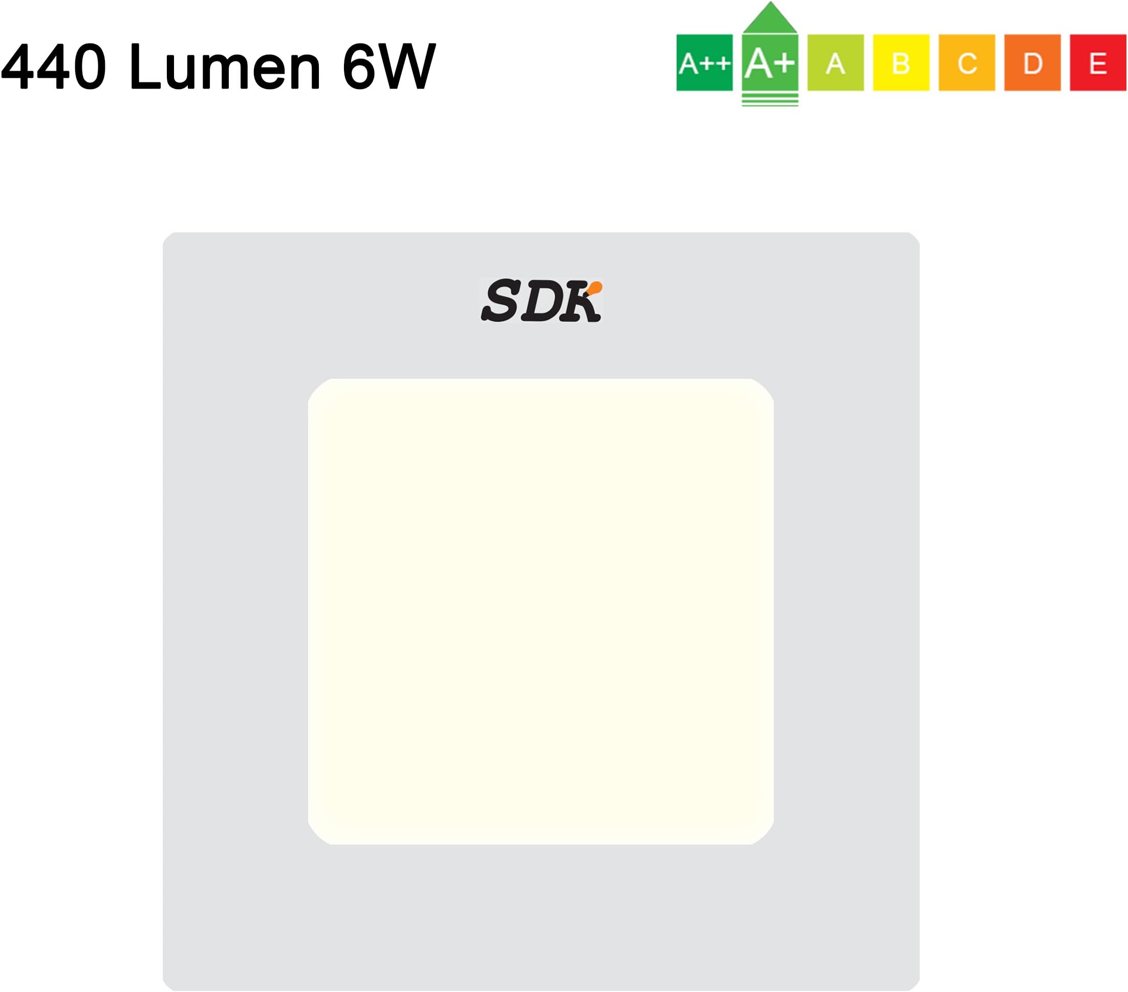 Savonga SDK LED Panel 6 W (= 40 W) 440 Lumen 3000 K Square 120X120X22 MM with Transformer for AC85 to 265 Volts 50HZ Ultra Slim Ceiling Light Wall Spot Light, Warm White – Energy Class A + 1er Packung