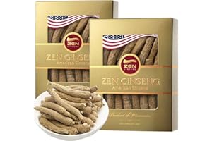 ZEN GINSENG 2 Boxes of American Wisconsin Ginseng — Small Long Root 西洋参/花旗参 Premium Quality Panax Ginseng. Boosts Body Immunity, Energy for Men & Women (8oz)