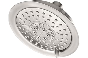 Pfister Universal Trim Brushed Nickel Rain Shower Head/Rainfall Showerhead, Multi-Function High Pressure Shower Head, Transit