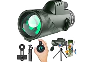 Monocular-Telescope 80x100 High Powered Monoculars High Definition forAduts High Powered with HD BAK4 Prism Smartphone AdapterTelescope Bird Watching Travel Camping Hiking-Green