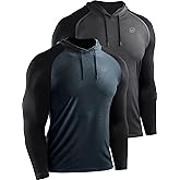 NELEUS Men's Dry Fit Athletic Shirt Workout Running Long Sleeve Shirts with Hoods