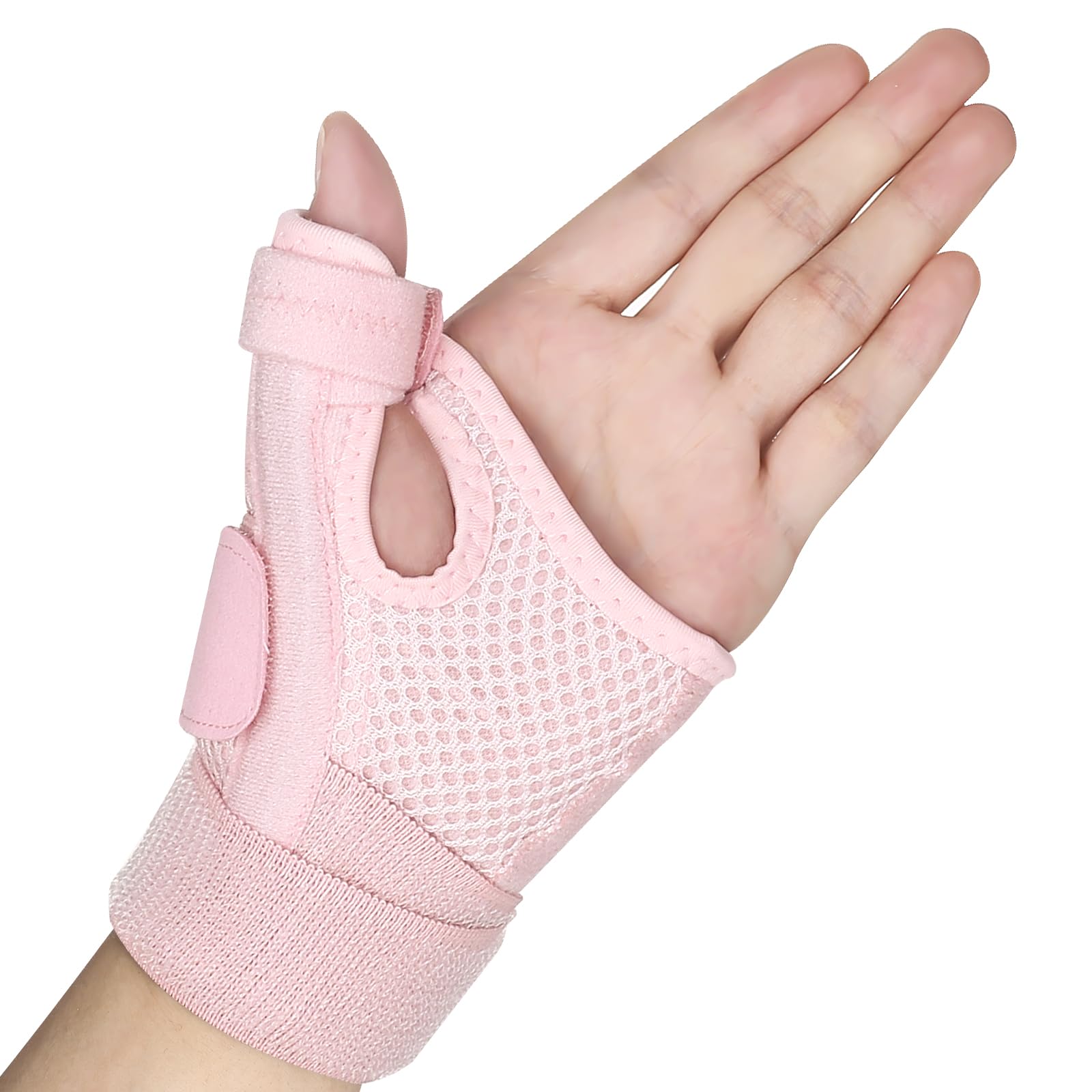 Yasdyri Thumb Support for Left or Right Hand Adjustable Thumb Splint for Arthritis Pain And Support Wrist and Thumb Brace for Arthritis, Tendonitis, Carpal Tunnel Pain Relief and Thumb Sprain (Pink)