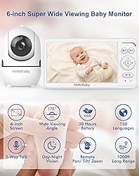 HelloBaby Baby Monitor with 6" World First IPS