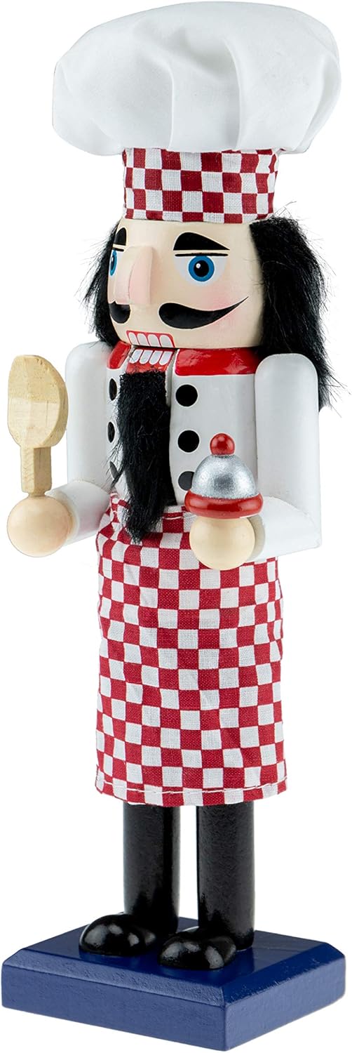 Nutcrackers - Clever Creations Chef 10 Inch Traditional Wooden Nutcracker, Festive Christmas Décor for Shelves and Tables
