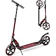 Skidee Scooter for Adults and Teens – Adjustable Height, Kids Scooter, Folding Scooter, Large Sturdy Wheels for Smooth Ride, Lightweight, Durable, Anti-Shock Suspension, Outdoor Toys, up to 220 lbs