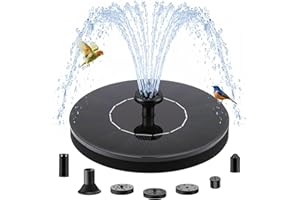 FYDGTPI Solar Fountain, Floating Solar Water Pump with 6 Nozzles & 4 Fixed Pipes, Solar Fountain for Bird Bath, Garden, Pond,