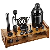 Soing Black 24-Piece Cocktail Shaker Set,Perfect