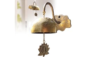 TOUCH METAL ECHO Zen Lotus Door Bell – Handcrafted Brass Entry Chime for Home, Office, or Store – Korean Feng Shui Decor with Soothing Sound
