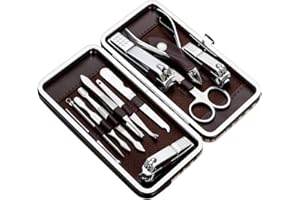 Tseoa Manicure, Pedicure Kit, Nail Clippers, Professional Grooming Kit, Nail Tools with Luxurious Travel Case, Set of 12 … (nail clippers 12pcs)