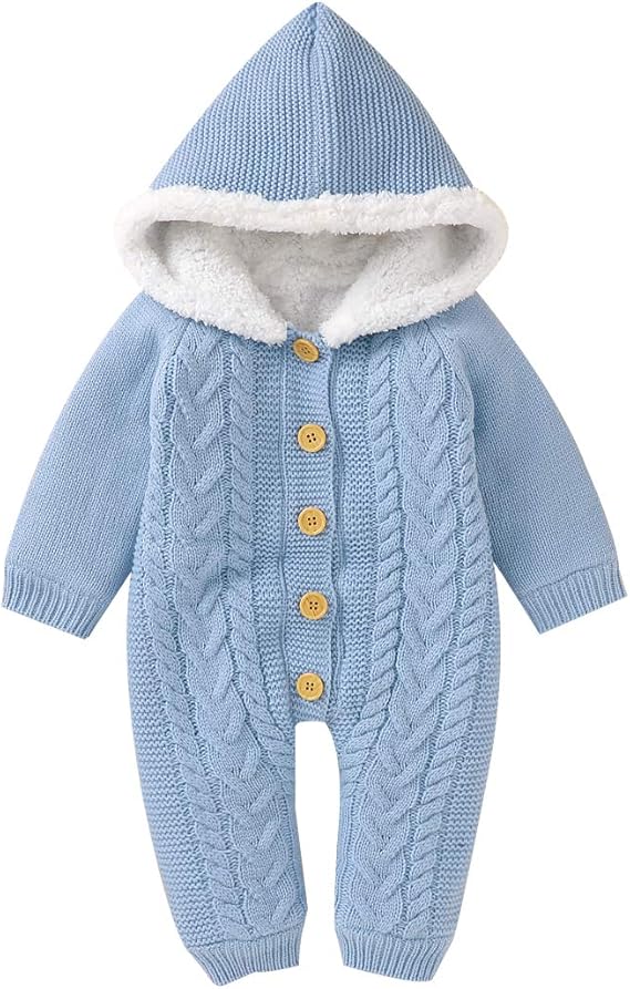 knitted baby snowsuit