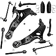 Detroit Axle - 10pc Front End Suspension Kit for Toyota Sienna 2004 2005 2006 2007 2008 2009 2010, 2 Lower Control Arms with Ball Joints 2 Sway Bars 4 Outer Inner Tie Rods 2 Boots Bellows Replacement